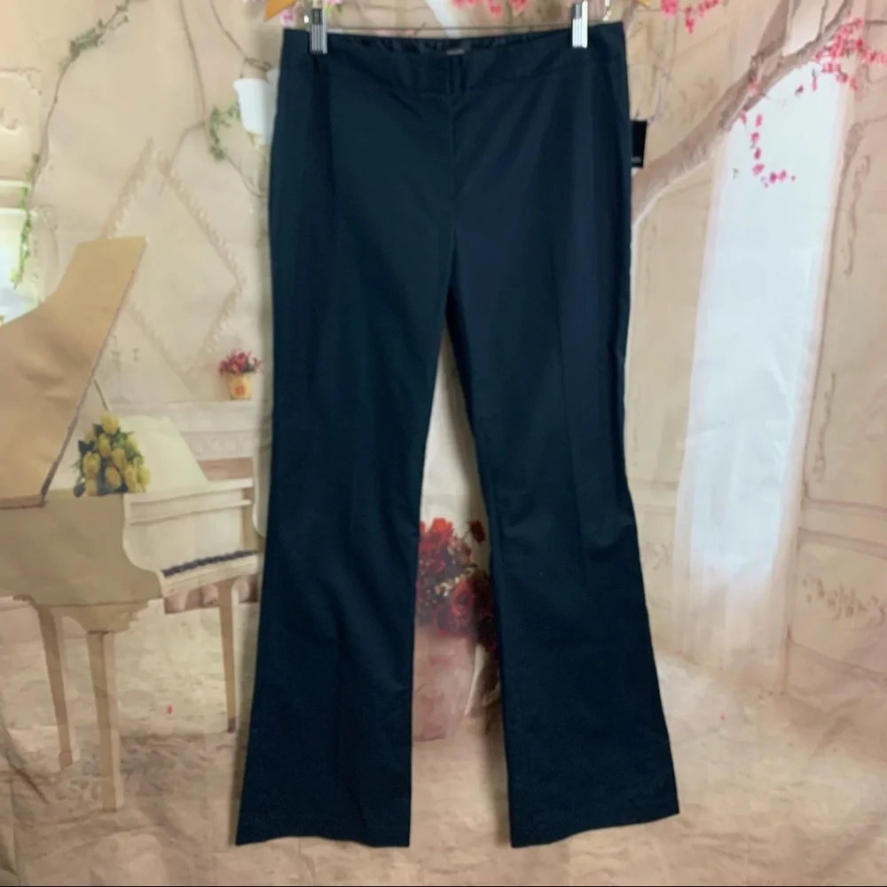 SOLD NEW Tahari Navy Blue Bootcut Terry Trousers Pant - Picture 2 of 11
